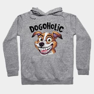 Funny Dogoholic Big Smile Cartoon for Dog Lovers Hoodie